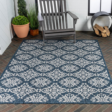 Amora Traditional Mediterranean Tile Design Indoor/Outdoor Area Rug